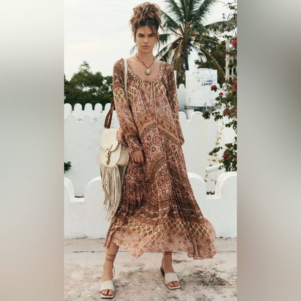 SPELL & THE GYPSY COLLECTIVE Lovers Beach Maxi Dress Mauve Size L BNWT